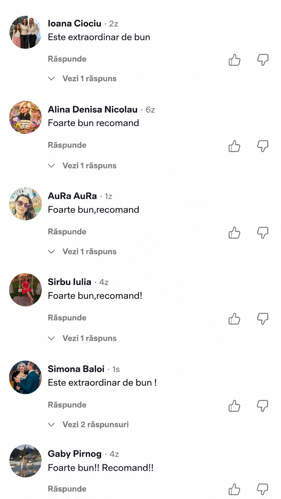 Screenshot cu mesaje primite de la clienți
